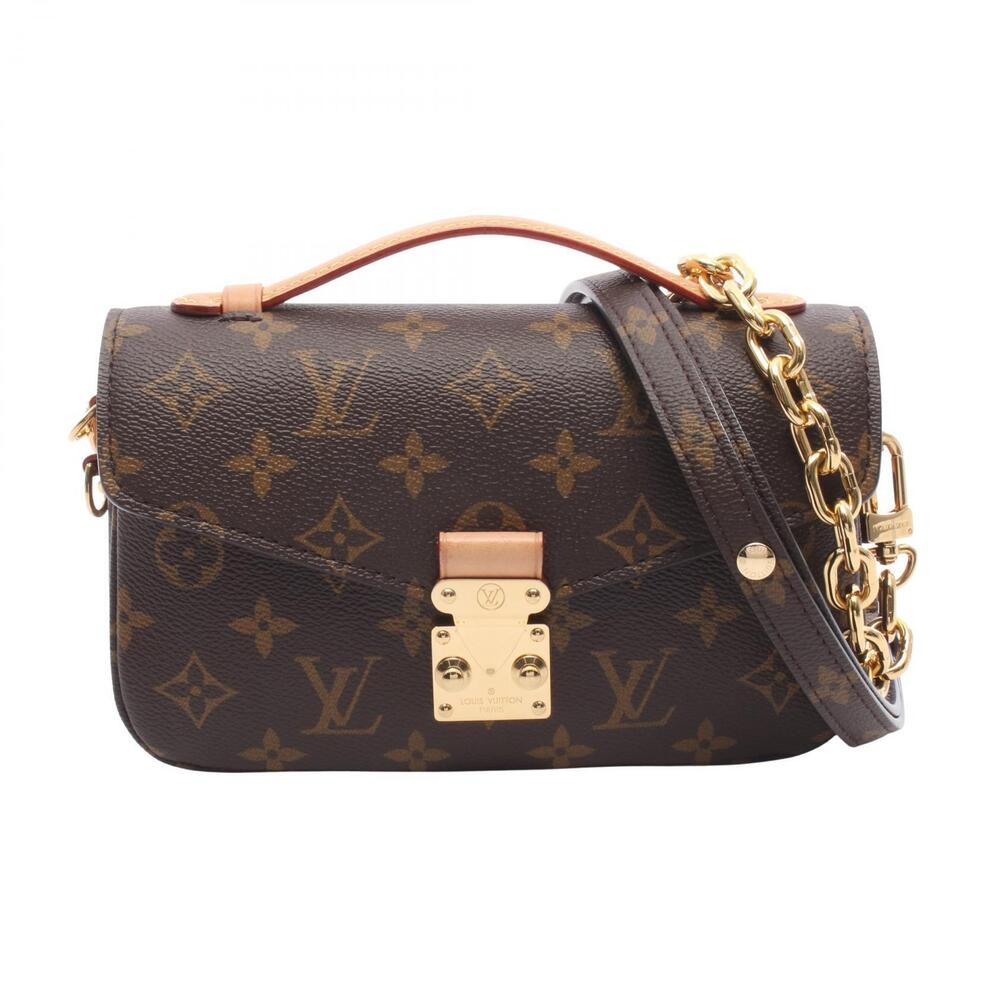 Louis Vuitton Metis EW Monogram Handbag Canvas Leather Brown